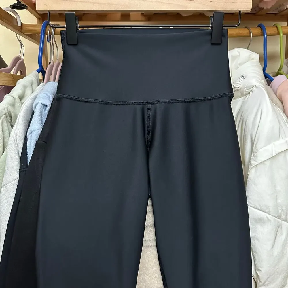 Alo Yoga High Waist Airlift Leggings Black Size XS Workout Pilates Outfits Shiny